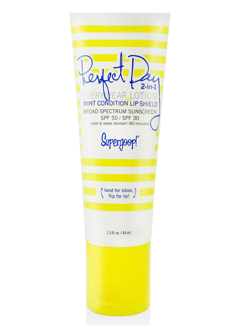 Supergoop Perfect Day 2 in 1 SPF 50 Mint Lip Shield SPF 30 Sunscreen